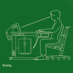 Grafik: Optimale Sitz-Ergonomie am PC