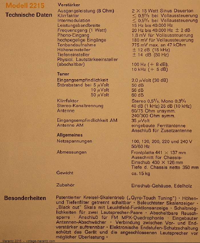 Marantz 2215  -  vintage-marantz.com