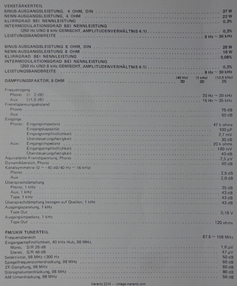 Marantz 2218  -  vintage-marantz.com