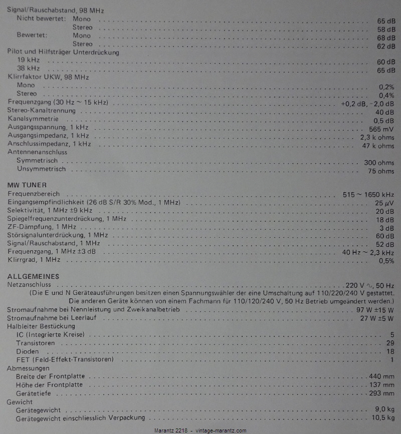 Marantz 2218  -  vintage-marantz.com