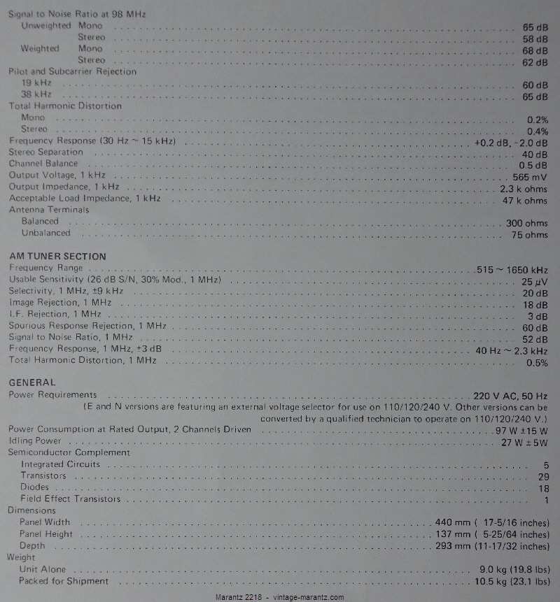 Marantz 2218  -  vintage-marantz.com