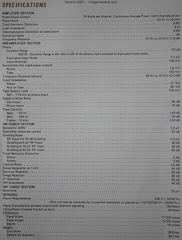 Marantz 2225  -  vintage-marantz.com