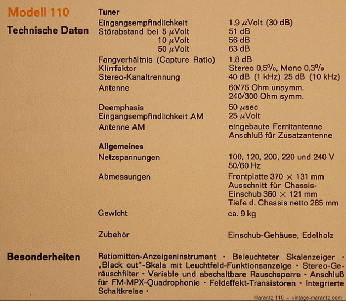 Marantz 110  -  vintage-marantz.com