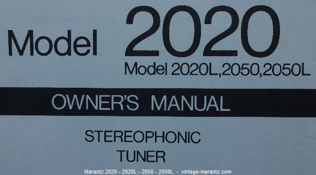 Marantz 2020 - 2020L - 2050 - 2050L  -  vintage-marantz.com