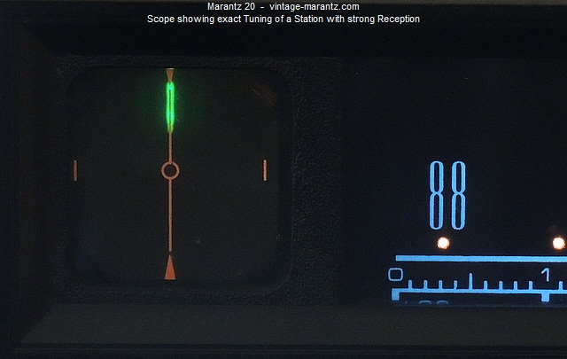 Marantz 20  -  vintage-marantz.com
Scope showing exact Tuning of a Station with strong Reception