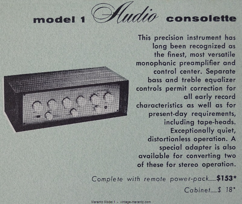 Marantz Model 1  -  vintage-marantz.com
