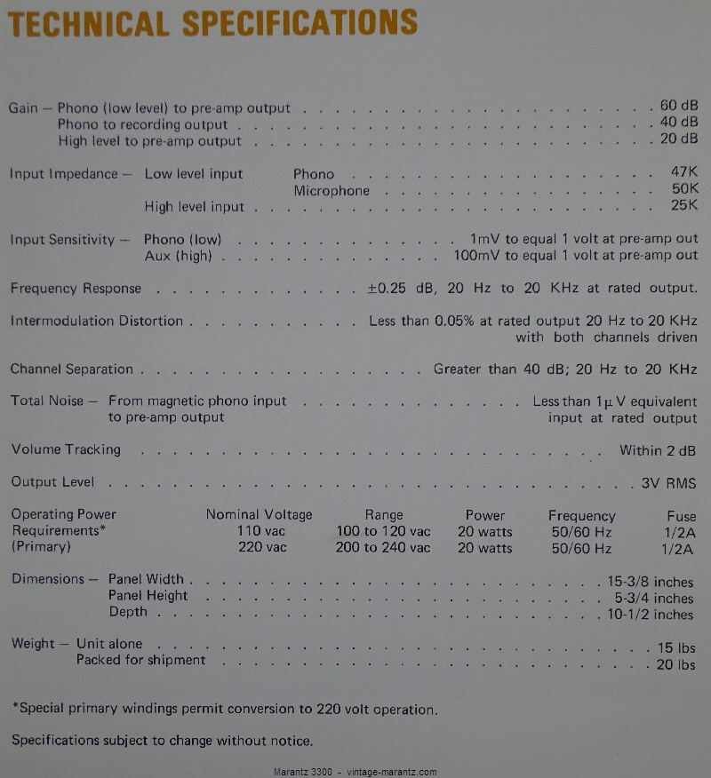 Marantz 3300  -  vintage-marantz.com