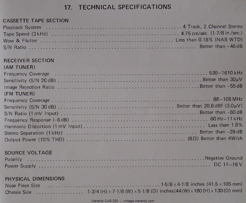 Marantz CAR-350  -  vintage-marantz.com