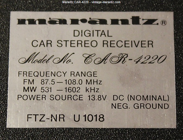 Marantz CAR-4220 - vintage-marantz.com