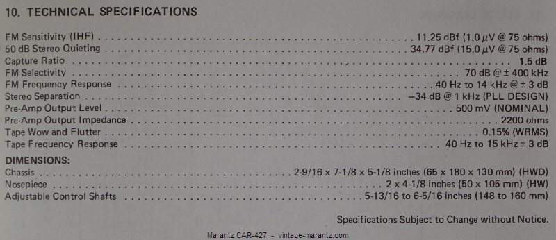 Marantz CAR-427  -  vintage-marantz.com