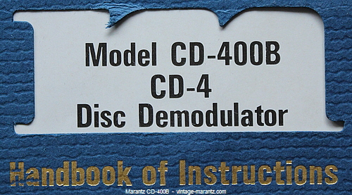 Marantz CD-400B  -  vintage-marantz.com