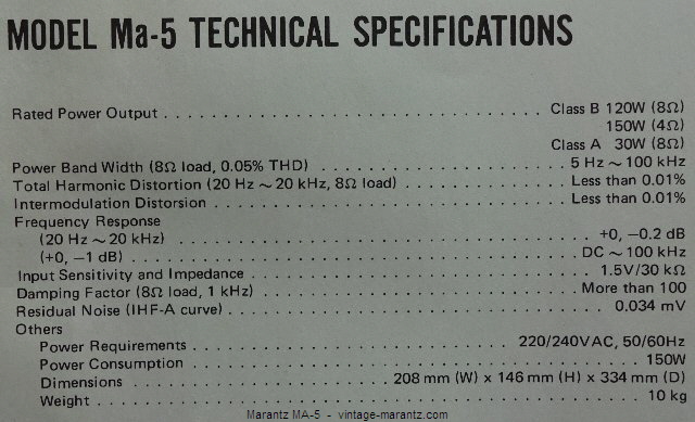 Marantz MA-5  -  vintage-marantz.com