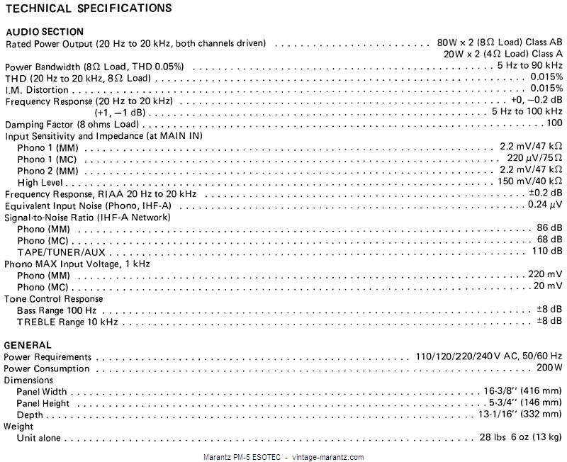 Marantz PM-5 ESOTEC  -  vintage-marantz.com
