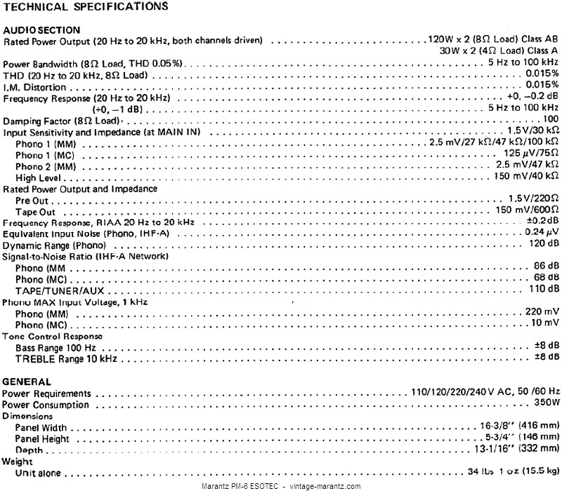 Marantz PM-6 ESOTEC  -  vintage-marantz.com