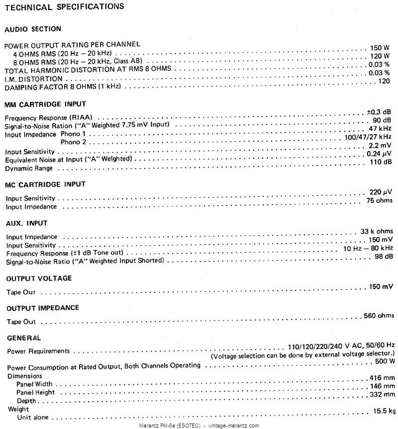 Marantz PM-6a (ESOTEC)  -  vintage-marantz.com