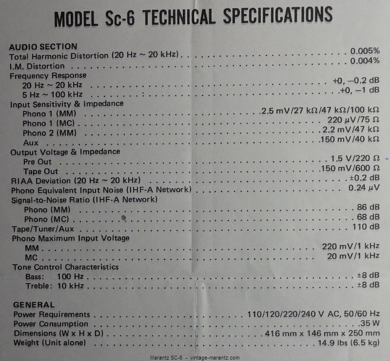 Marantz SC-6  -  vintage-marantz.com
