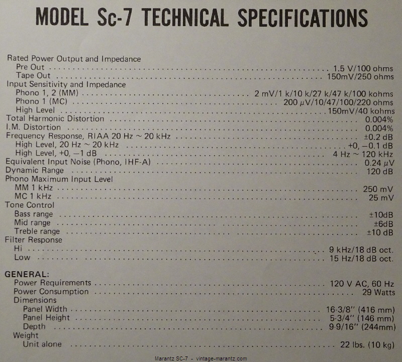 Marantz SC-7  -  vintage-marantz.com