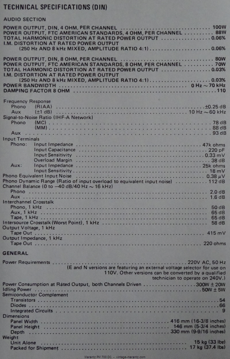 Marantz PM 700 DC  -  vintage-marantz.com