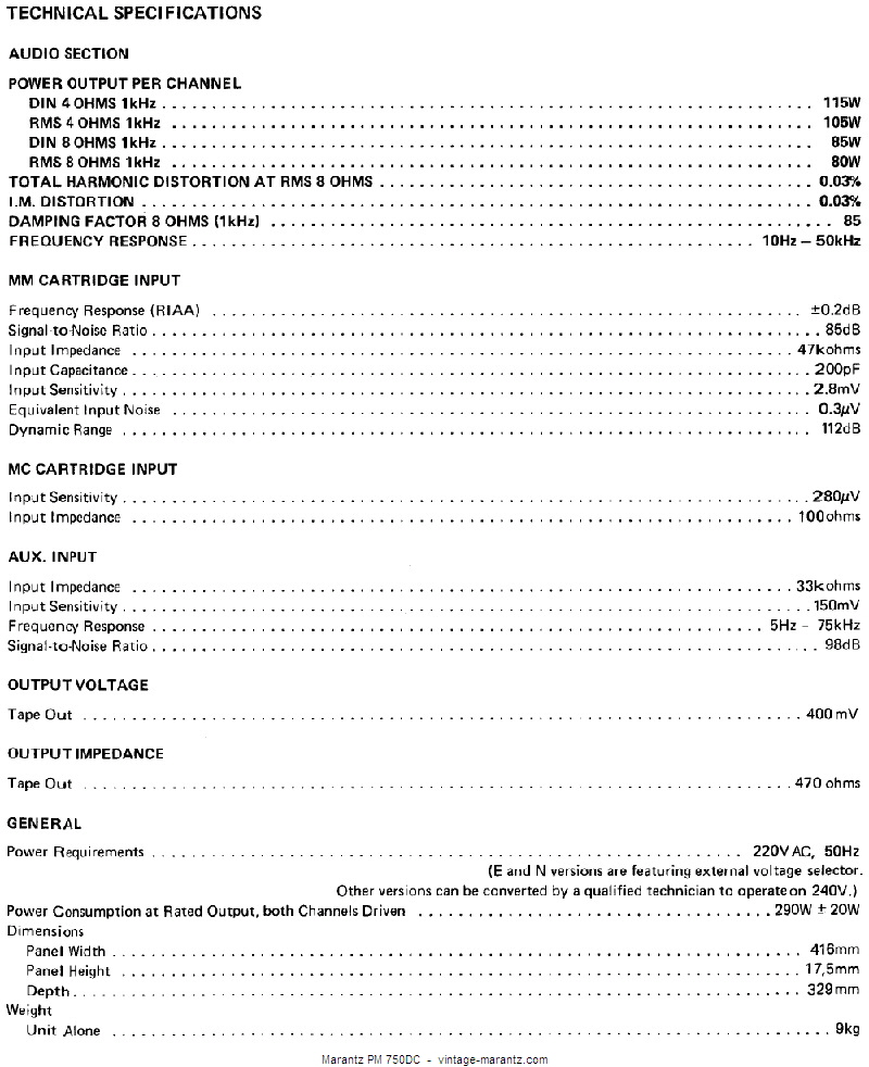Marantz PM 750DC  -  vintage-marantz.com