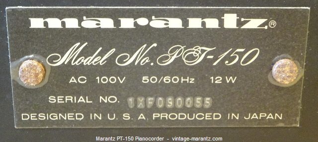Marantz PT-150 Pianocorder  -  vintage-marantz.com
