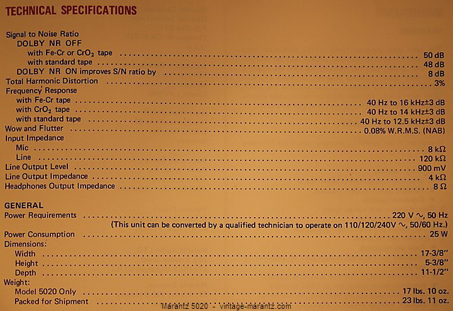 Marantz 5020  -  vintage-marantz.com