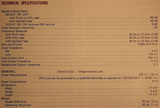 Marantz 5220  -  vintage-marantz.com