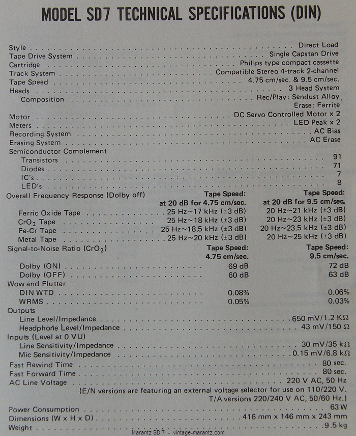 Marantz SD 7  -  vintage-marantz.com