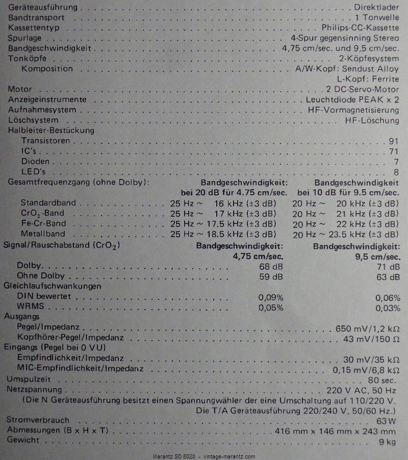 Marantz SD 8020  -  vintage-marantz.com