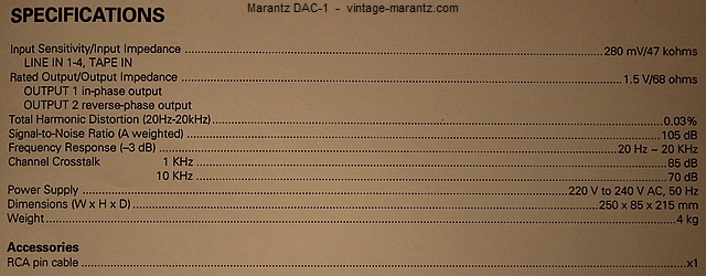 Marantz DAC-1  -  vintage-marantz.com